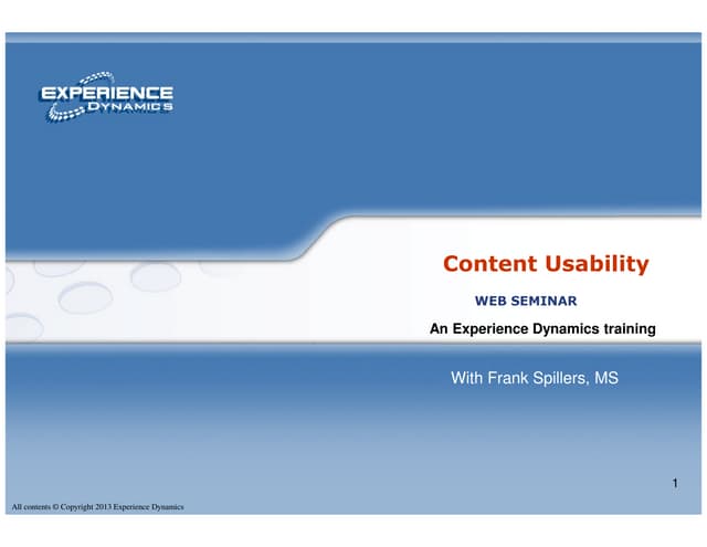 Content Usability  
