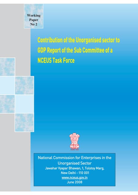 Contribution of the Unorganised Sector to GDP