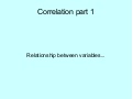 Scatter diagrams and correlation