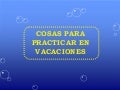 Cosas Para Las Vacaciones