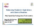 Balancing Students&rsquo; Aspirations with District Realities