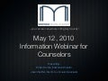 MTDA Counselor Webinar Spring 2010