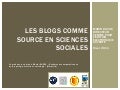 Les blogs comme source en sciences sociales