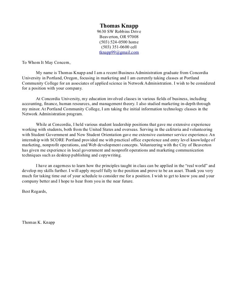 whom it may concern cover letters