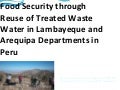 Food security through reuse and treated waste and water in Lambayeque and Arequipa Departments in Peru - - Workshop 3 - CP meeting Day 1
