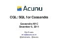 CQL: SQL In Cassandra