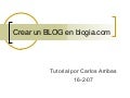 Crear un BLOG en blogia
