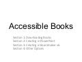 Creating Accessible Books