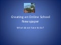 Creating An Online School Newspaper