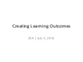 Creating Learning Outcomes