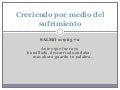 Creciendo por medio del sufrimiento