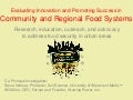 Evaluating Innovation and Promoting Success in Community and Regional Food Systems
