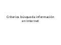 Criterios búsqueda información en internet