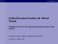 Critical Success Factors for Virtual Teams