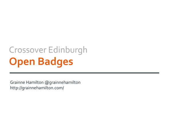 Open Badges - Crossover Edinburgh J...
