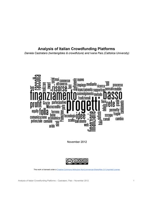 An overview of crowdfunding in Italy