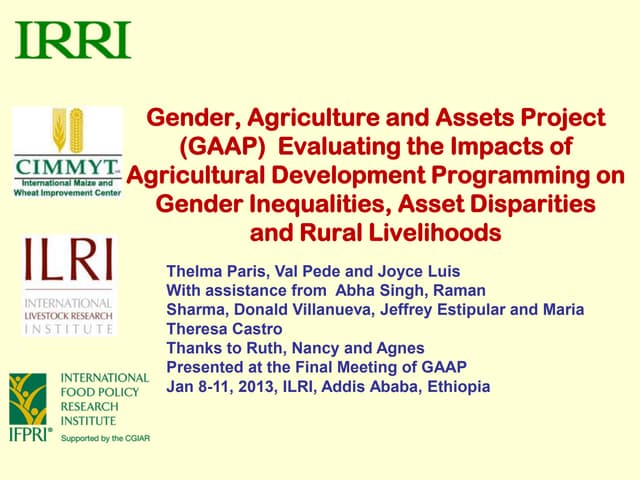 CSISA GAAP Presentation (2) January 2013 
