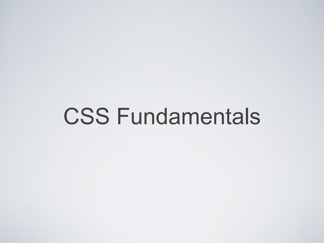 CSS Fundamentals