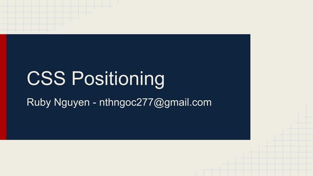 CSS Positioning