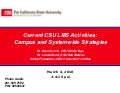 Current CSU LMS Activities:  Campus and Systemwide Strategies