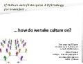 When Culture Eats Enterprise 2.0 Strategy for Breakfast