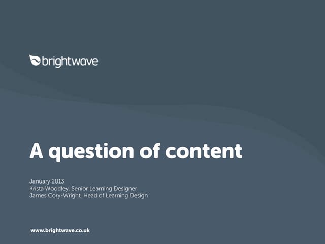 A Question of Content