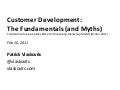 Customer Development: The Fundamentals and the Myths - Stanford