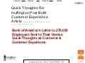 Customer experience letter Bank of America thoughts
