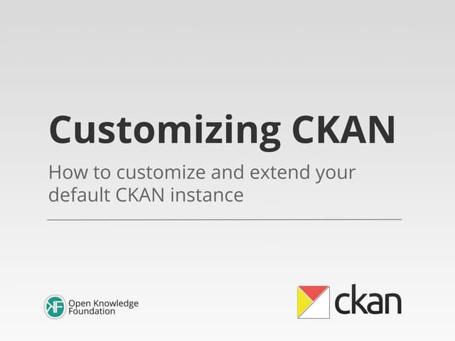 Customizing CKAN