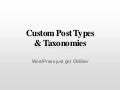 Custom Post Types and Taxonomies