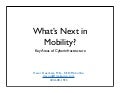 What’s Next in  Mobility?  Key Areas of Cyberinfrastructure