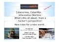 Cybercrime, cyber war, infowar - what&rsquo;s this all about from an hacker&rsquo;s perspective (raoul chiesa)