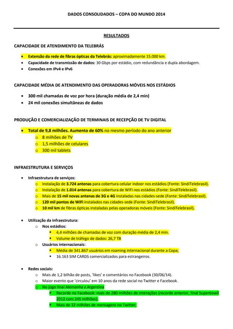 Balanço da Copa do Mundo de 2014 - ...