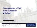 The application of the data audit framework (DAF) within DataShare at Oxford
