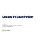 Data and the Azure platform - #DataOnCloud event London 
