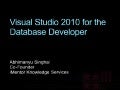 Database development with visual studio 2010