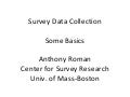 Data Day 2012_Roman_Intro to Survey Data Collection