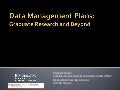 Data management plans archeology class 10 18 2012