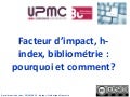Doctorat sciences - Bibliométrie : le JCR et les modèles alternatives