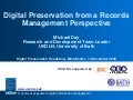 Digital preservation from a records management perspective