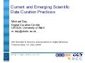 Current and emerging scientific data curation practices