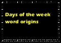 Days of the week