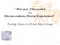 First Year , First Teacher vs Diverse Students, Diverse Expectations by Xiaolin Lin