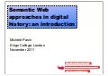 Semantic Web Approaches in Digital History: an Introduction