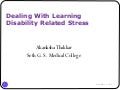 Dealing with learning disability related childhood stress
