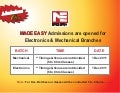  MADE EASY Admissions are opened for  Electronics & Mechanical Branche