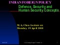 Defence, Security And Human Security Concepts