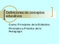 Definiciones De Conceptos Educativos