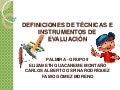Definiciones de técnicas e instrumentos de evaluación