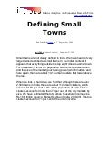 Defining small towns